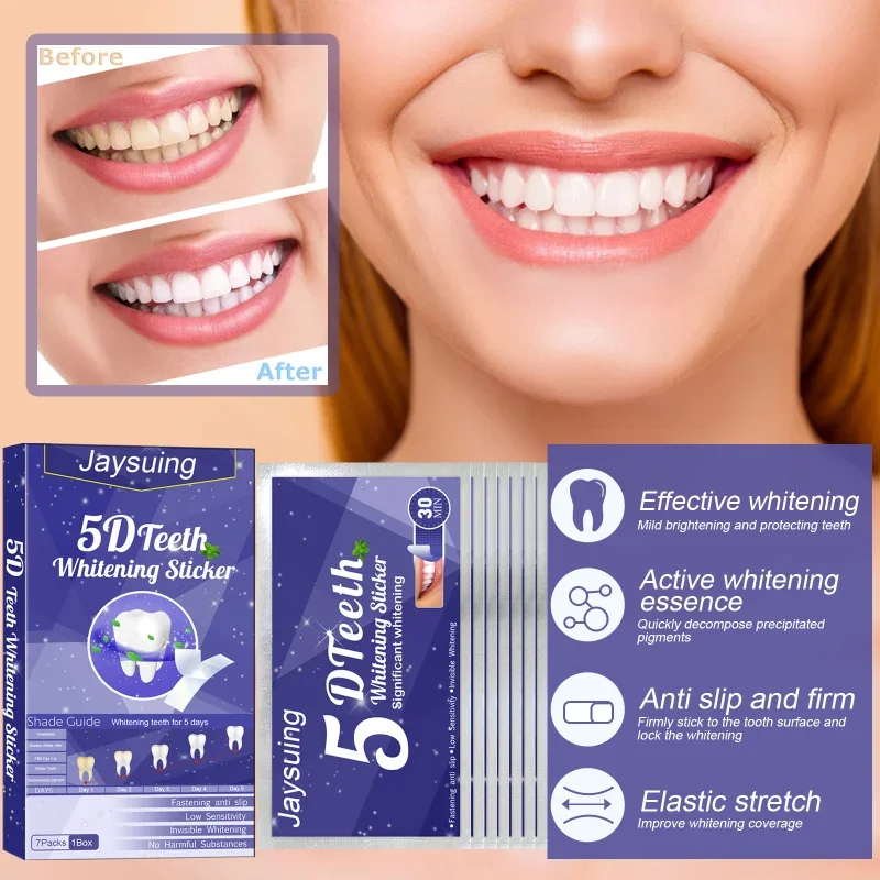 

5D Professional Gel Teeth Brighten Strips Teeth Strips Cleaning Dental Bleaching Tools Removal Stain Oral Hygiene Care 7pcs