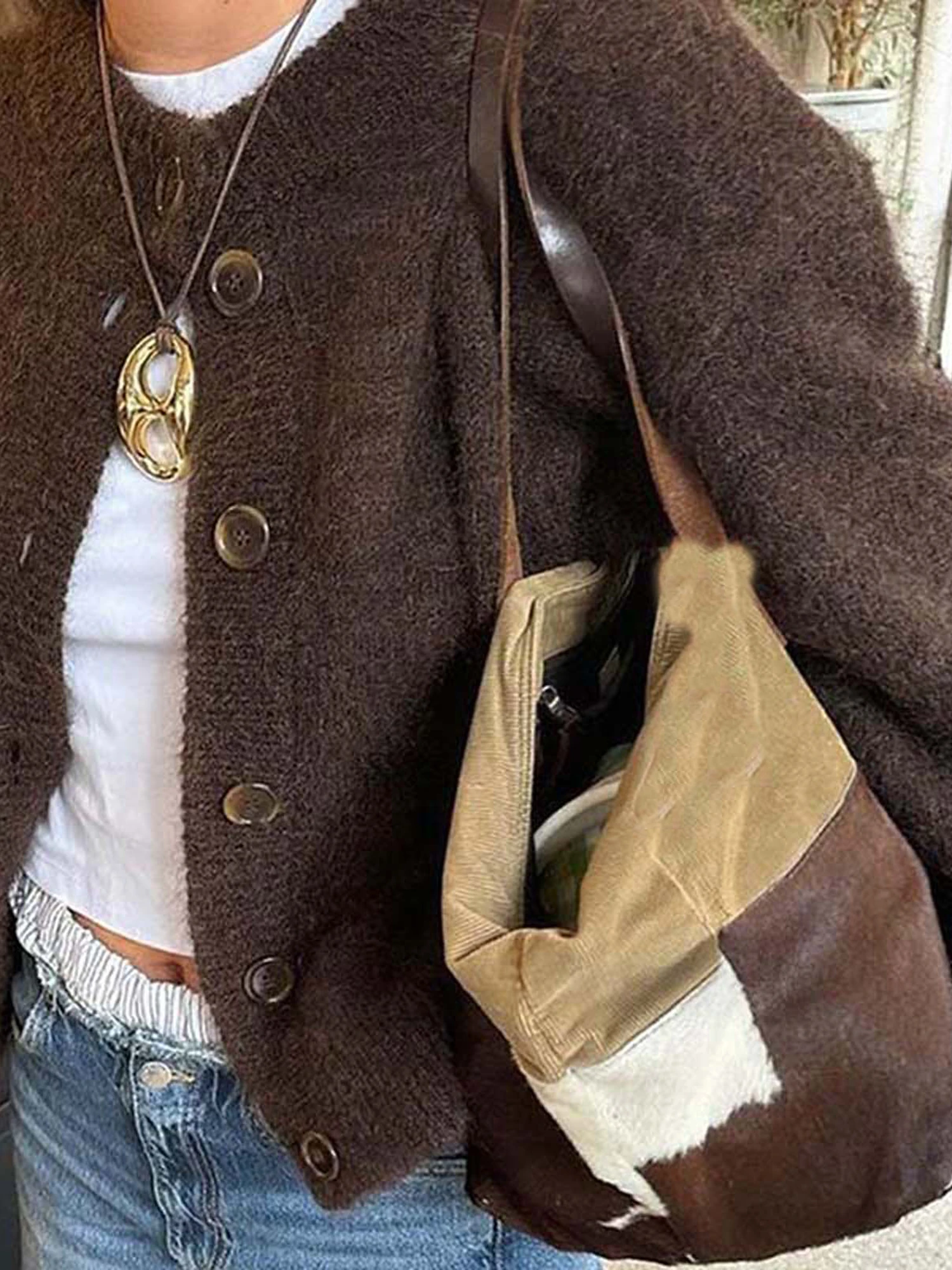 Women’s Fuzzy Knit Button-Front Cardigan - Soft and Cozy Design