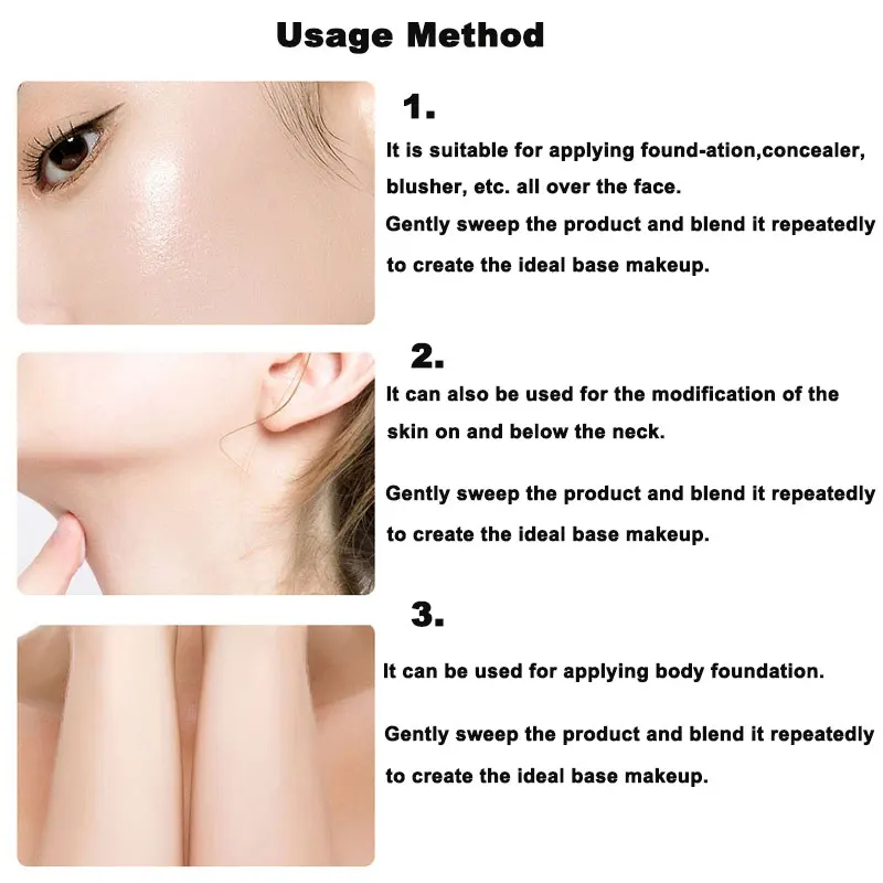 Pennello per trucco per contorno abbronzante fondotinta liquido crema fard setole morbide strumento per trucco multiuso per i giorni - immagine 4