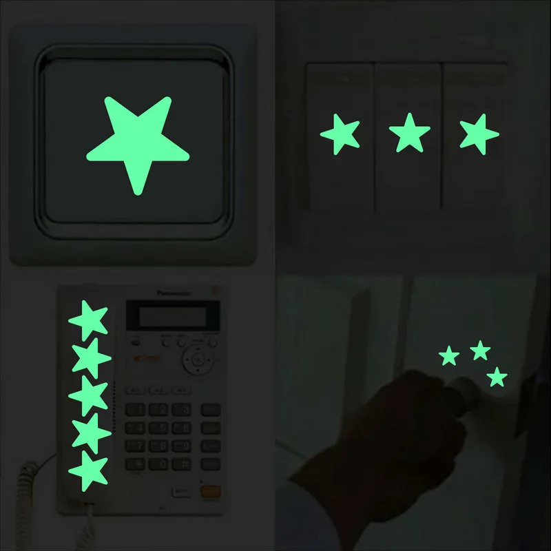 Vibrant Glowing Star Stickers for Kids' Rooms - Ceiling & Wall Decor