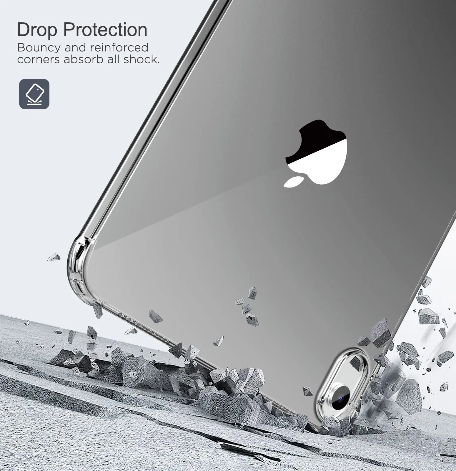 Transparent Silicone Tablet Case for iPad - Soft Protective Cover with Clear Back Shell