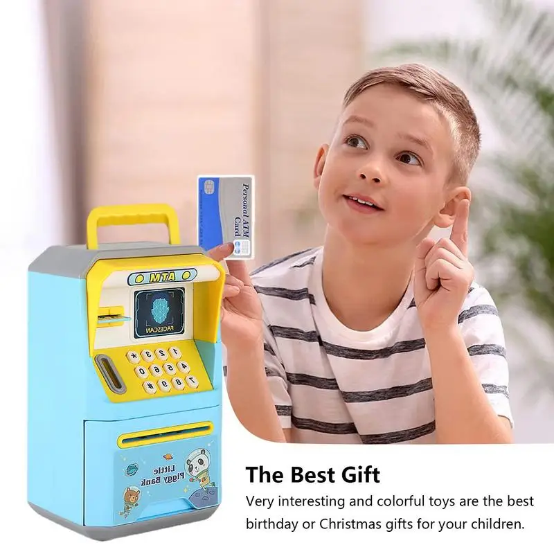 Electronic Bank Safe Box Money Password Boxes For Children Digital Coins Cash Saving Safe Deposit Mini ATM Machine Toy Kids Gift