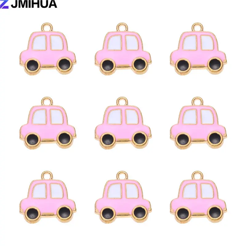 15pcs Enamel Car Charms for Jewelry Making and DIY Crafts