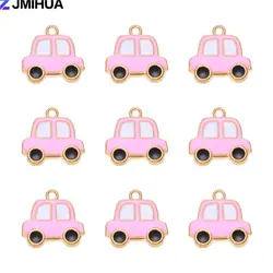 15pcs Enamel Car Charms for Jewelry Making and DIY Crafts (Gold - As Picture)