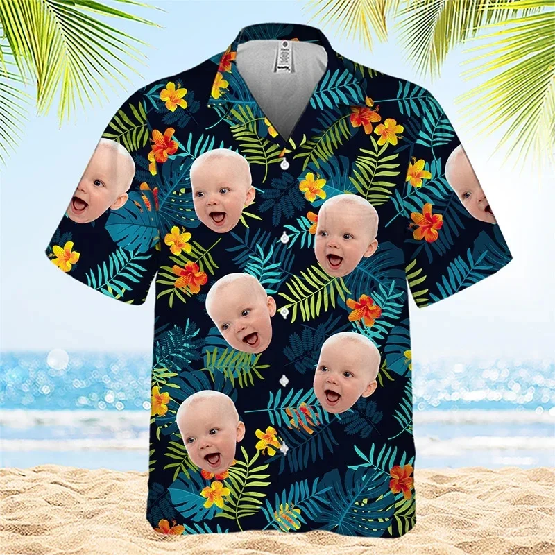 Photo Beach Shirts For Men Women Family Personalized Face Hawaiian Shirt Gift For Family Pet Owners Pet Lovers