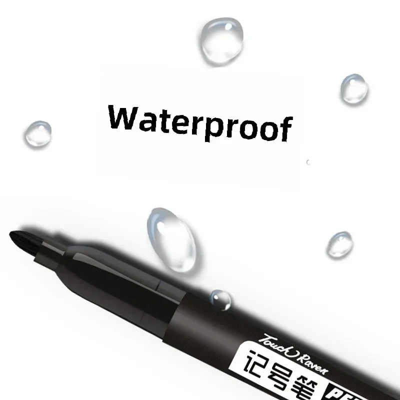 6PCs/Set Permanent Marker Pen Fine Point Waterproof Markers Thin Nib Crude Nib Black Blue Red Ink 1.5mm Fine Color Marker Pens