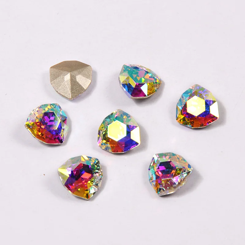 브릴리언트 컷 트릴리언 SW 크리스탈 라인스톤 뾰족한 바닥 글리터 멋진 스트라스 쥬얼리 드레스 의류 장식