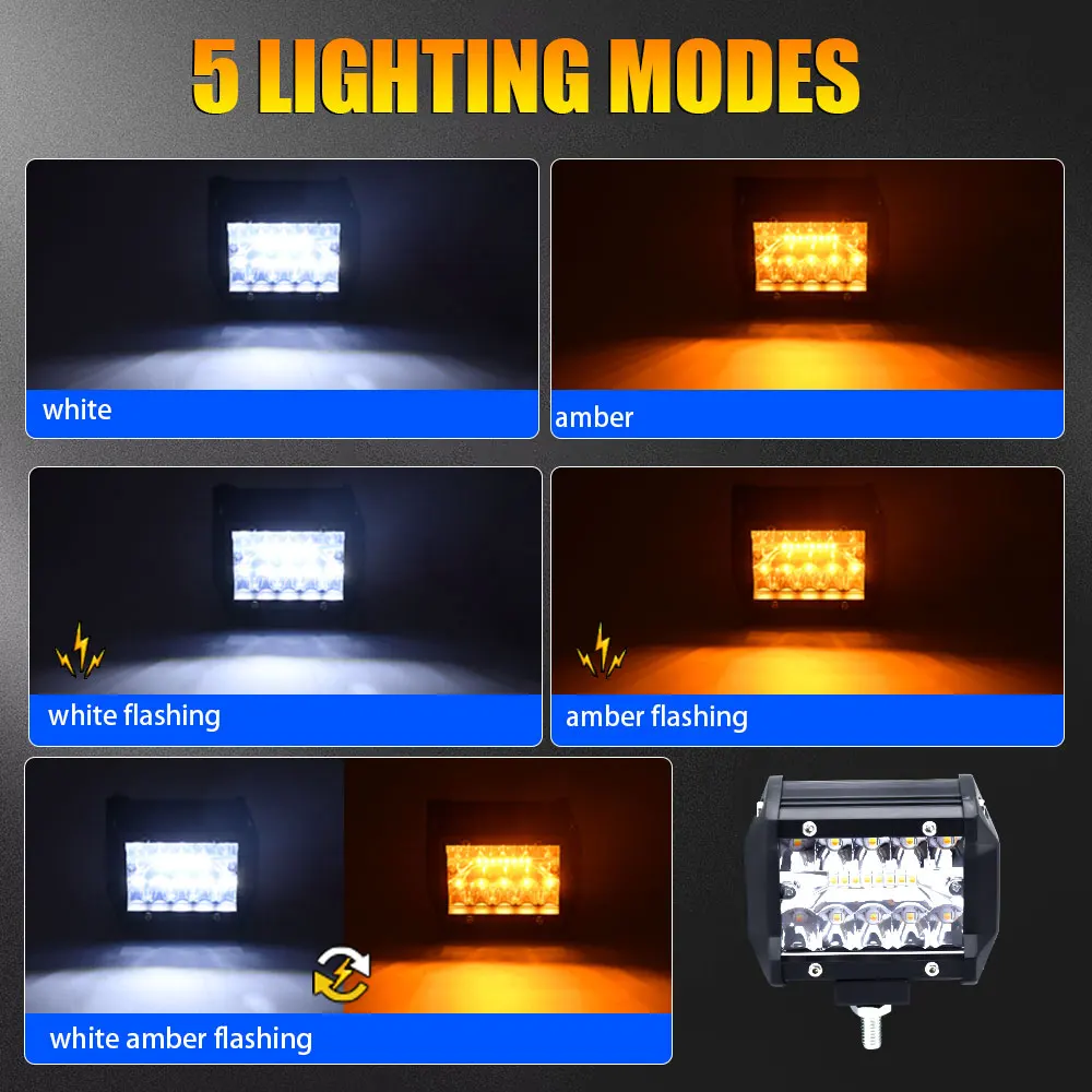 LED Mile Headlight Bar Running Off Road Boat Work Light Switch Wire Harness Driv