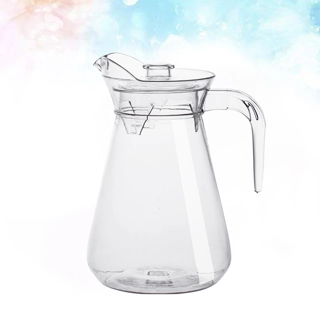 2Pcs Fridge Jug Juice Container Filter Lid 1.5L+2L Plastic Water Pitchers  Heat Resistant Refrigerator Cold Kettle Clear Fridge