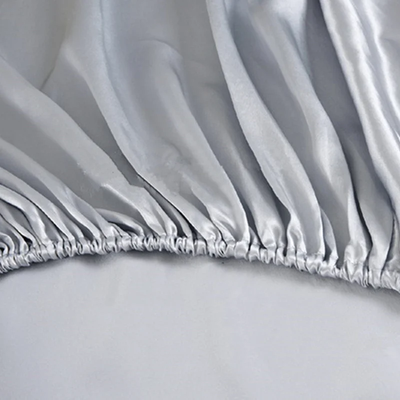 100% Mulberry Silk Fitted Sheet Deep 25cm Mattress Protector Solid Color Multi Size 5