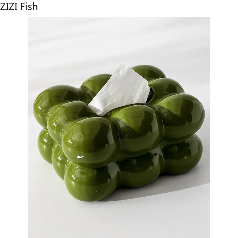 Green Bubbles Tissue Box Dining Table Napkin Holder Paper Towels Removable Tissue Boxes Cotton Candy Shaped Paper Towel Case 2