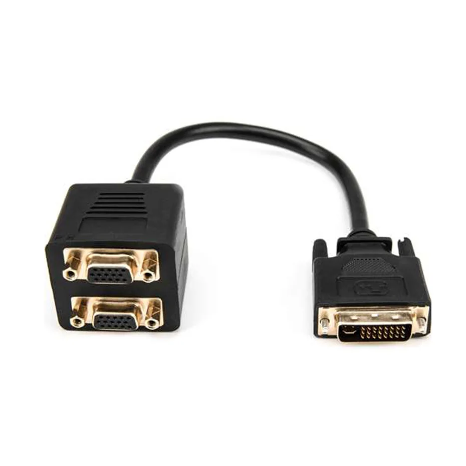 DVI to VGA Splitter cable dvi to vga converter dvi splitter Passive Analog DVI-I to Dual VGA splitter adapter cable DVI-I signal on two monitors