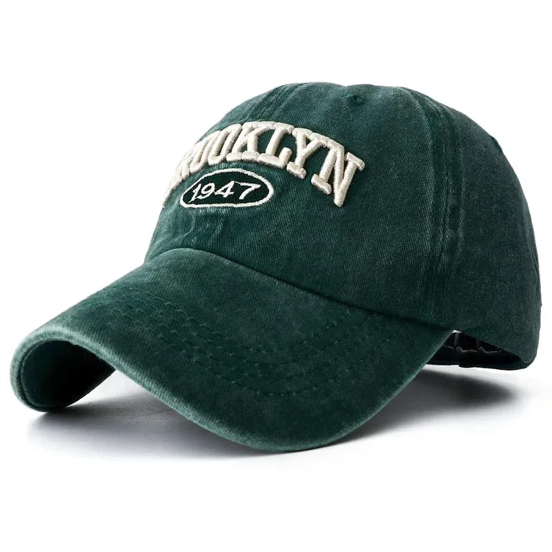 2024 High Quality Brooklyn Embroidery Snapback Hat for Men Vintage Black Green Washed Baseball Caps for Women Gorras Hombre 2