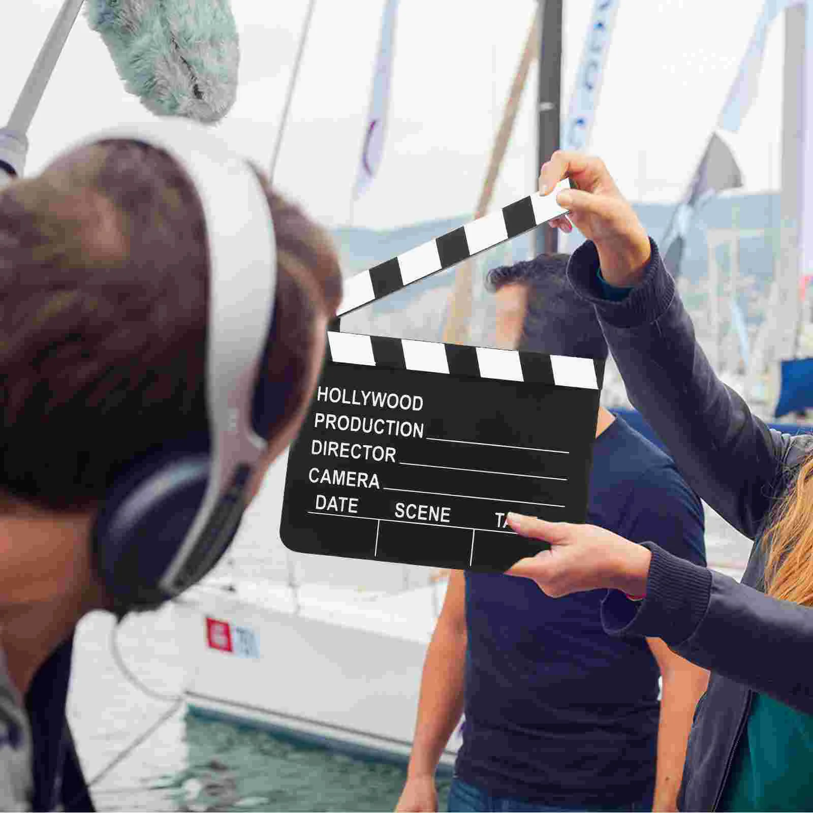 

Wood Director Video Scene Clapperboard Tv Movie Cinema Clapboard Photography Prop For Vlog Recording Hanging Decoration
