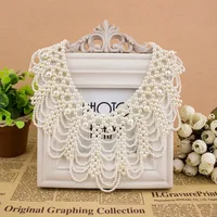 Perle perlée dentelle garniture collier rubans femmes collier bijoux pour vêtements robe de mariée 1