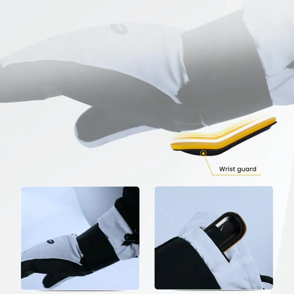 Ski Gloves Waterproof Ski Gloves Winter Ski Gloves with Built-in Wrist Guards for Snowboarding Cycling Waterproof Warm Snowboard 4