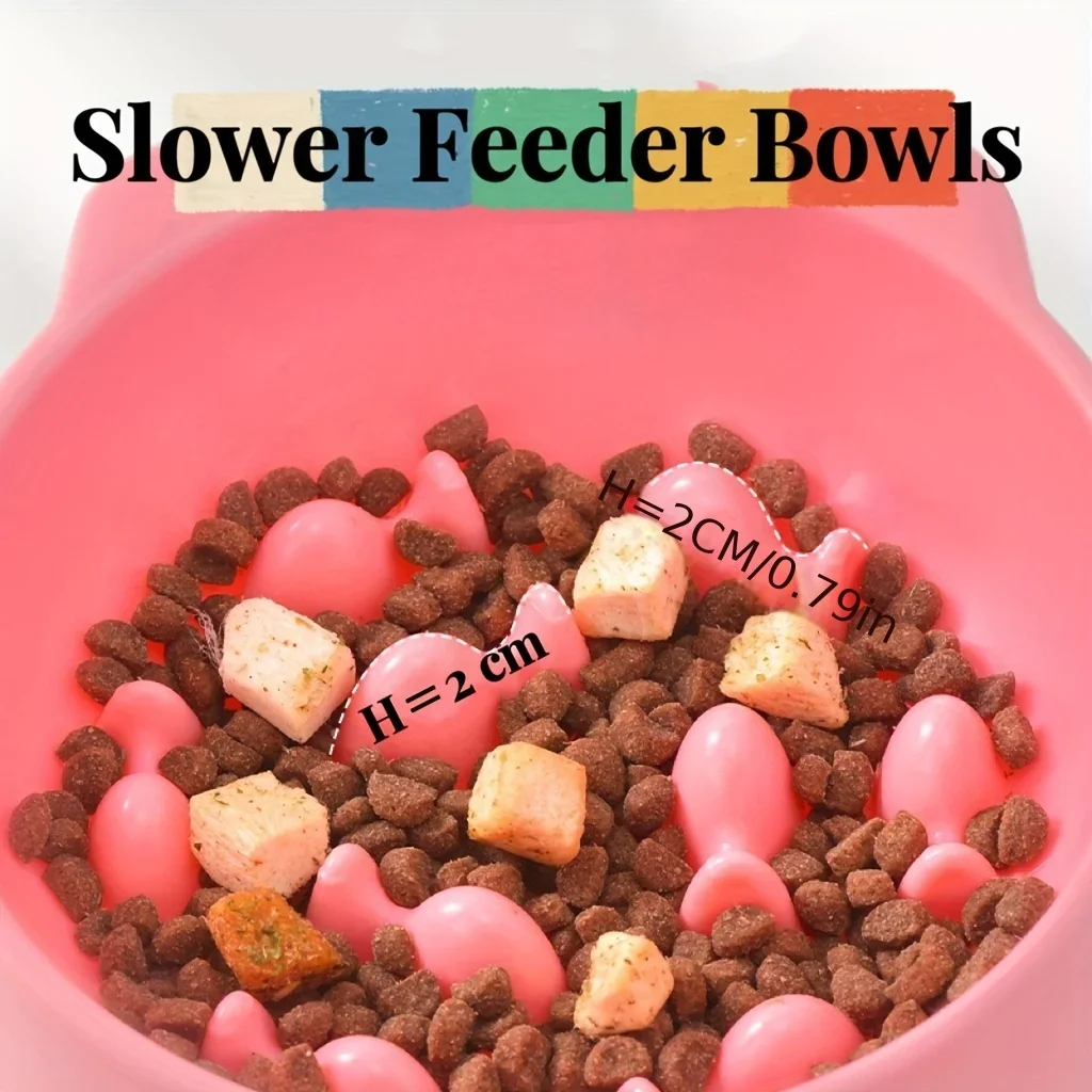 Cat Food Bowl, Rice Bowl, Slow Food, High Feet, Anti Choking Bowl, Cat Basin, Anti Choking, Anti Choking Neck, Relieve Anxiety 2
