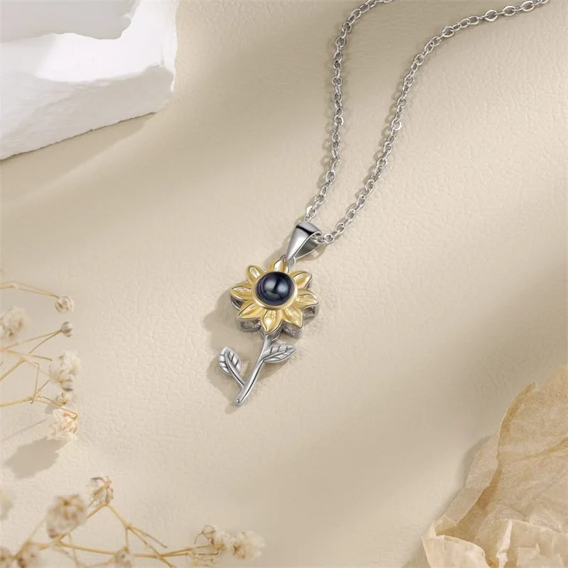 Sunflower Necklace with Picture Pendant 5 | Sunflower Necklace with Picture Pendant 3