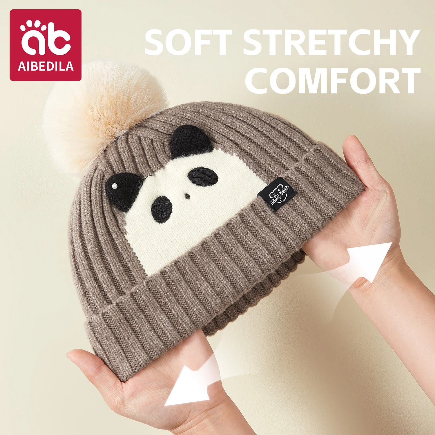 AIBEDILA Baby Warm Knitted Hats With Neck Warmer Winter Thick Animal Skull Cap Children Knitted Cap for Girls Boys 2-6T 4