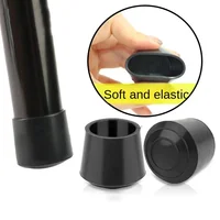 Anti-Slip Soft Rubber Chair Leg Tips Caps Furniture Feet Non-Slip Covers Tile Floor Protectors Black Round Table Chair Foot Pad 2
