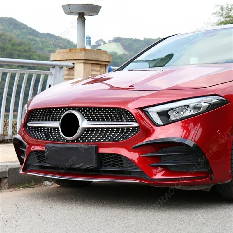 For Mercedes Benz A Class W177 A35 Amg Sedan 2019-2022 B Style Abs Carbon  Look Front Bumper Lip Splitter Spoiler Side Aprons - Bumpers - AliExpress