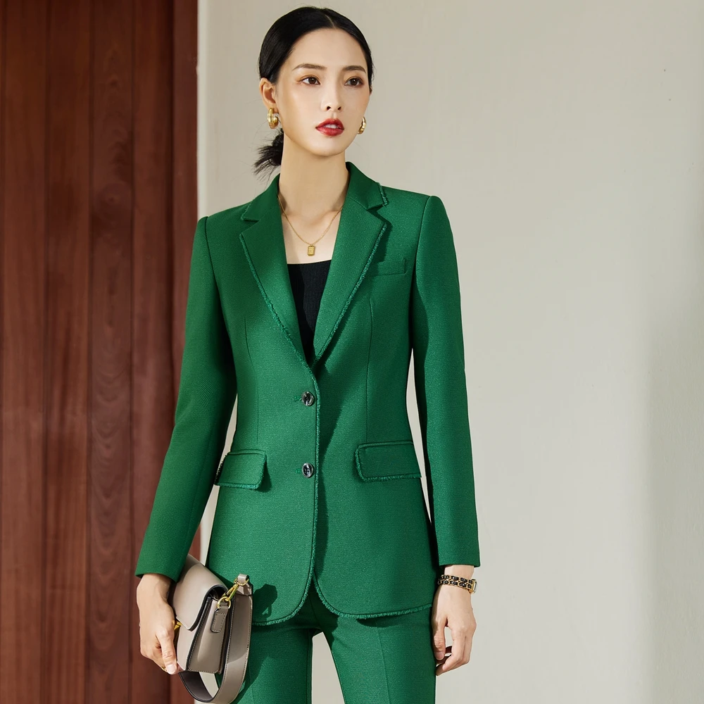 High Quality Autumn Winter Formal Ladies Blazer Women Business Suits with Sets Work Wear Office Uniform 4XL Size Pants Jacket