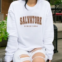 Sweat-shirt Salvatore Since1864, sweat à capuche Mystic Falls, pull Vampire Diaries, sweat-shirt ras du cou vintage TVD Damon Stefan, haut pour fans 2