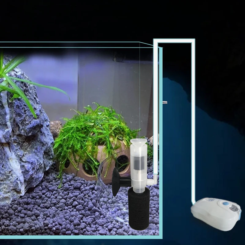 Aquarium Multilayer Media Durable Filter Fish Tank Mini Filter Biochemical Sponge Internal Purifier for Increase Oxygen Gas Pump 6