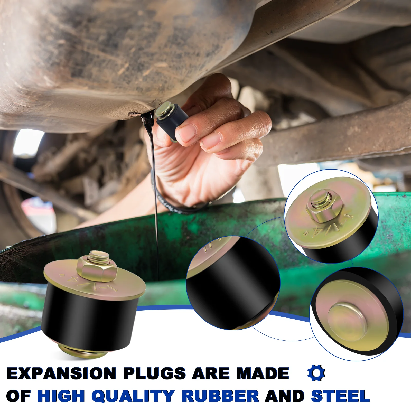1-1/4" Rubber Expansion Freeze Plug, Automotive Engine Expandable Freeze Rubber Plugs Fit Hole:1-1/4" to 1-3/8" (31mm-34mm)