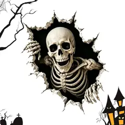 Spooky 3D Halloween Wall Stickers - Eerie Home Decor Accents (C)