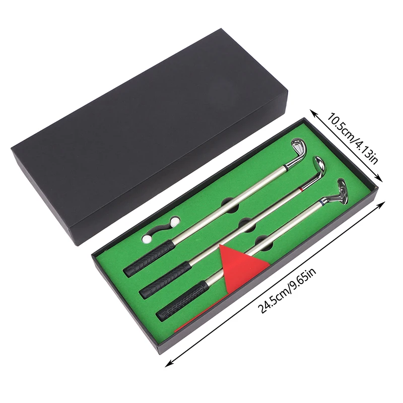 Golf Pen Set Mini Desktop Golf Ball Pen Gift Includes Putting Green 3 Clubs Pen Balls And Flag Desk Games Office School Gift images - 6