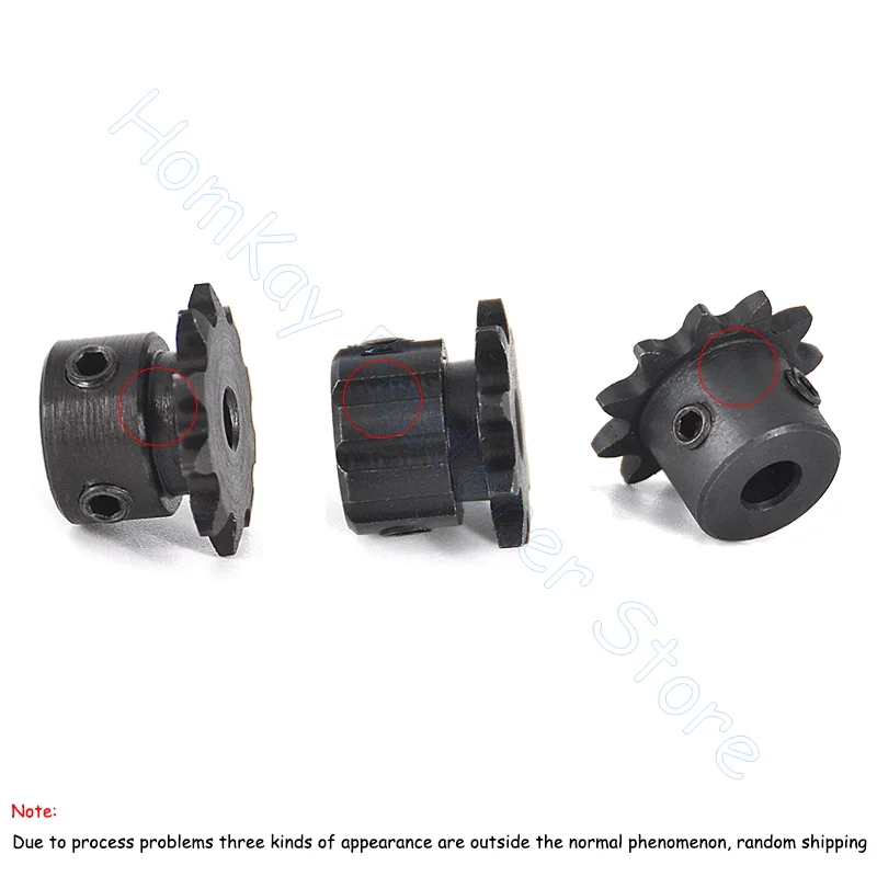 Pignone Per Catena #25, 12 Denti, Passo 1/4'', Foro 10 Mm, In Acciaio C45, Con Viti Di Fissaggio