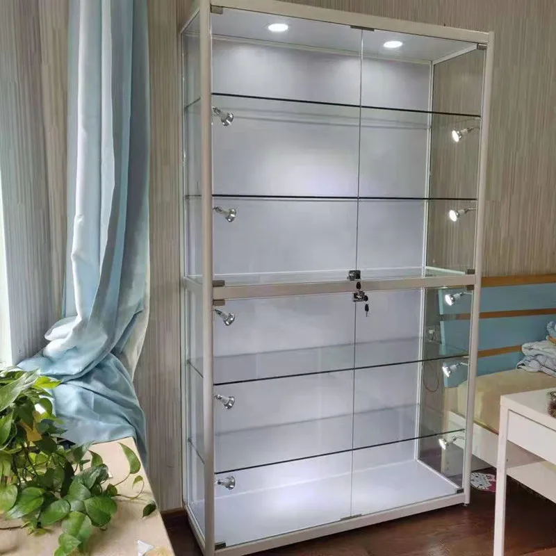 Commerical Shop aluminum alloy display cabinet hOME USE LEGO toy animation model glass display case