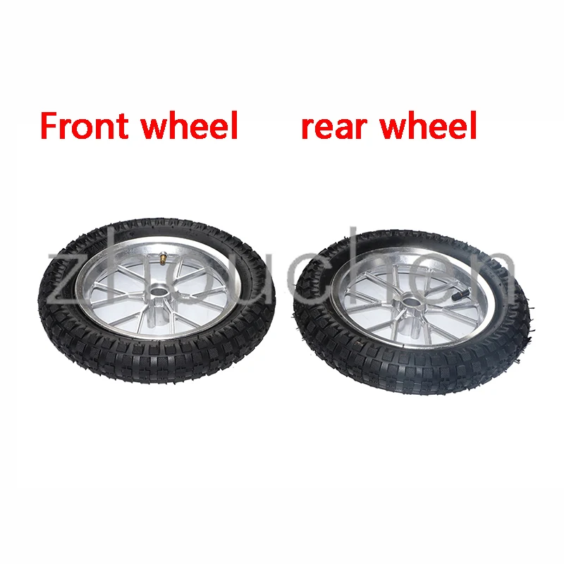 

set 12 1/2 X 2.75 Front or Rear Wheel Assembly 12 1/2X2.75 Tire for Razor Dirt Bike Rocket MX350 MX400 Mini Dirtbike