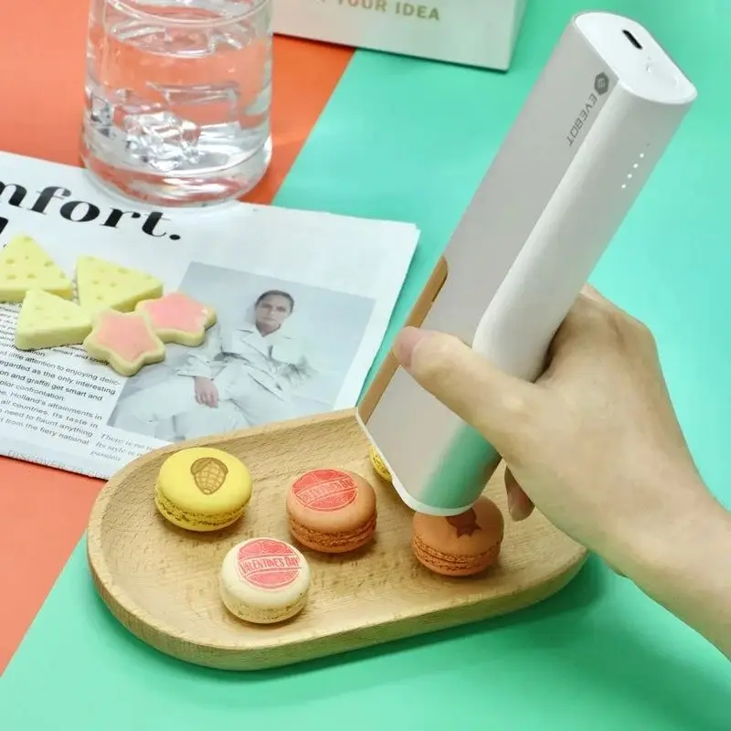  잉크 잉크젯 프린터, DIY 맞춤형 인쇄 식품 패턴 로고, 와이파이 연결 인쇄 범위, 26*100mm 휴대용 인쇄펜