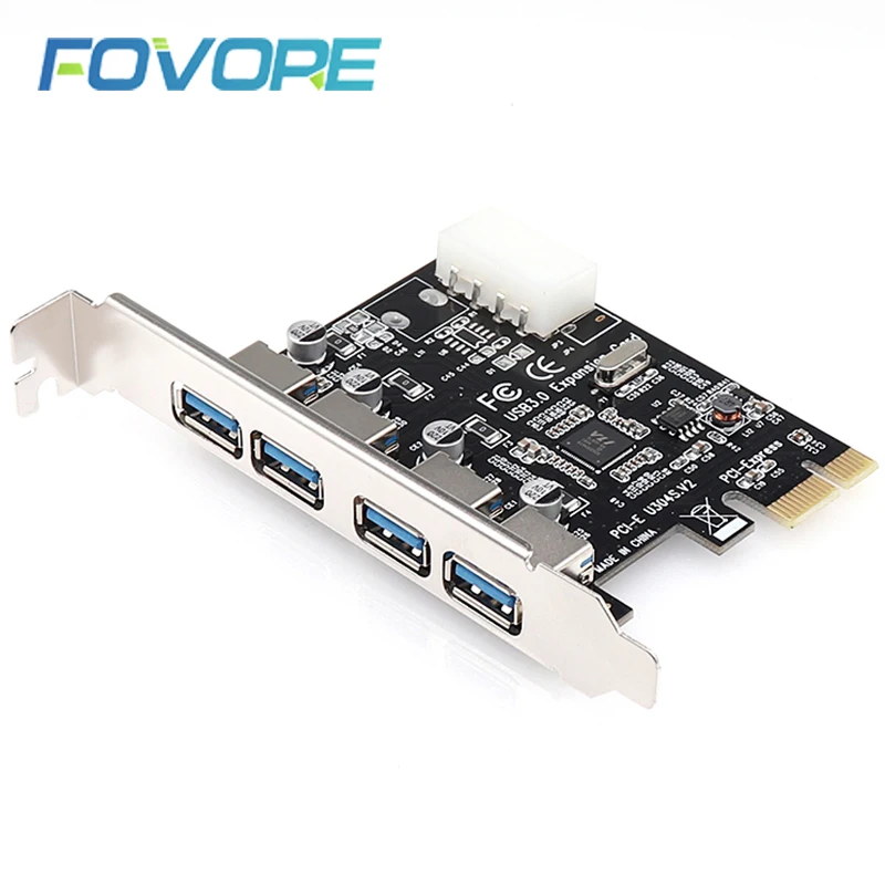 Jansicotek 4 Port PCIE Expansion Card, USB 3.0 Superspeed 5Gbps Front...