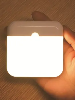 Датчик движения Led светильник Usb зарядка квадратная лампа для спальни кухни Лестницы прихожей шкаф освещение