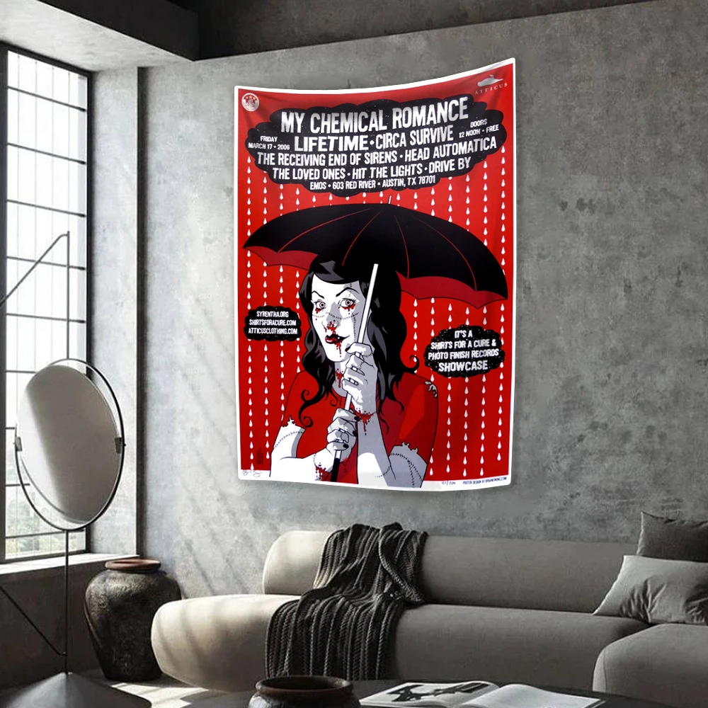 Party decorations Tapestry decorations Punk Music Band Tapestry