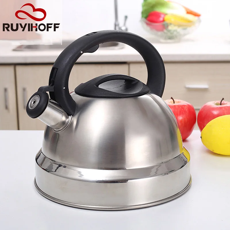 3L Stainless Steel Whistle Boiling Kettle Kitchenware Thickened Siren Kettle Induction Cooker Gas Stove Boiling Water Teapot