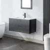 36" Bathroom Vanities Cabinet with Sink Combo, Wall Mounted Floating Cabinet W/Decor Line, Soft-Close System,2 Extra Big Drawers 3