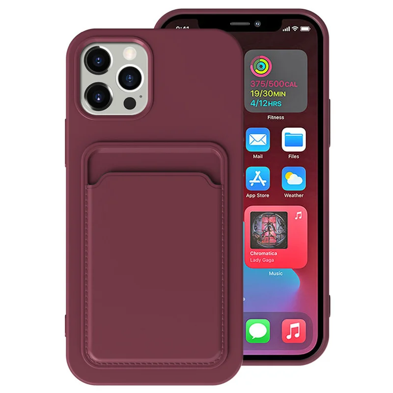Frosted Soft Protective Phone Case with Card Pocket