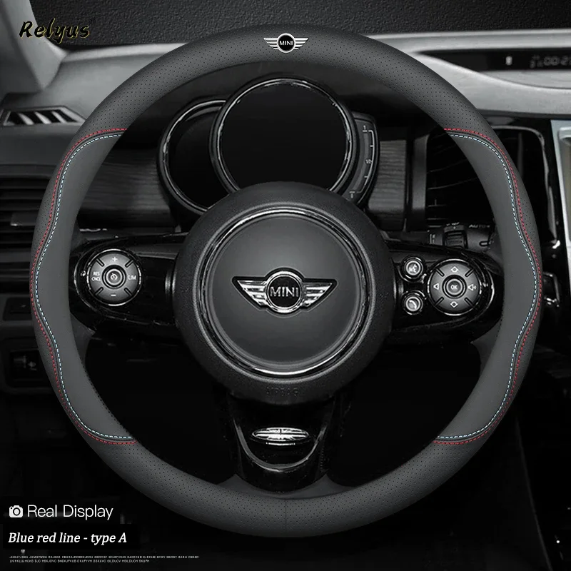 

Premium Leather Car Steering Wheel Covers With Logo Handle Cover for Mini Cooper S One D Countryman R50 R53 R56 F54 F55 F60
