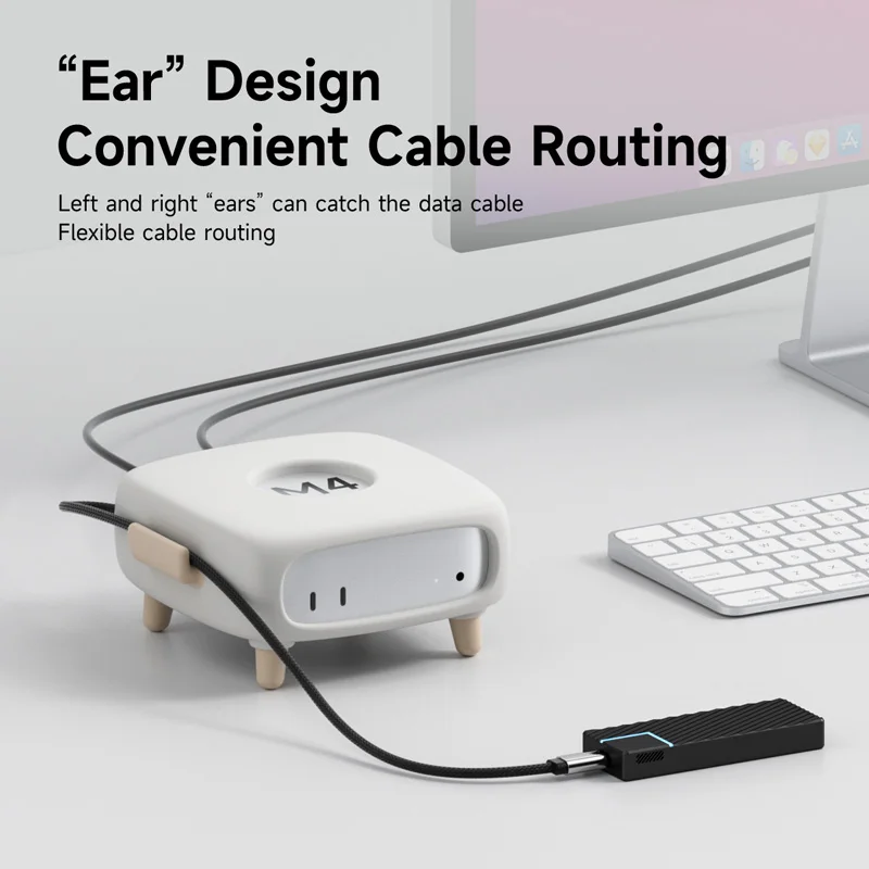 Hagibis Silicone Protective Cover Case for Mac Mini M4/M4 Pro 2024 Soft Shockproof Anti-Scratch Dock Dustproof Desk Stand Cute