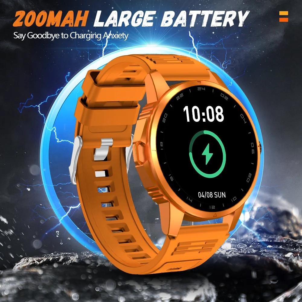 2026 Men's Smart Watch LED Outdoor Flashlight Bluetooth Call Multifunctional Sports Fitness Tracker Large Capacity Battery 4