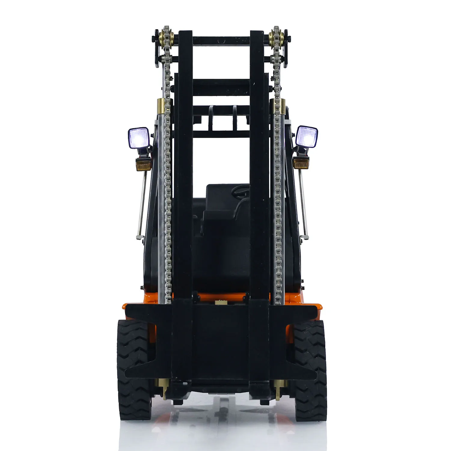 1/14 RC Hydraulic Forklift 40DA3 Wheeled Transfer Painted Finished Car Metal Construction Vehicles Light Sound Model 4