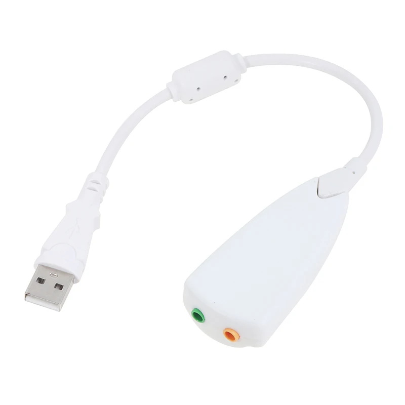 

1Pc New Headphone Speakers Laptop PC DIY Accessories White 5HV2 External USB Sound Card 7.1 With 3.5mm Audio Interface Adapter