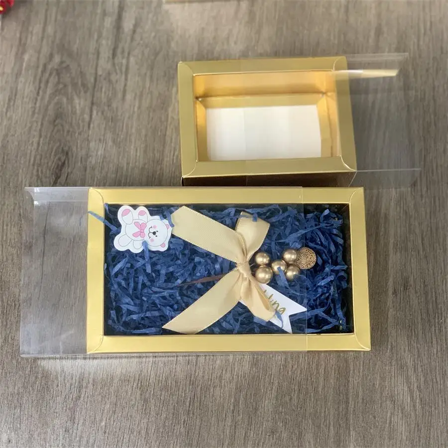 10pcs Transparent PVC Window Kraft Paper Package Boxes, Clear Dessert Drawer Box for We... - SKU PWPB1040 - UGI Packaging