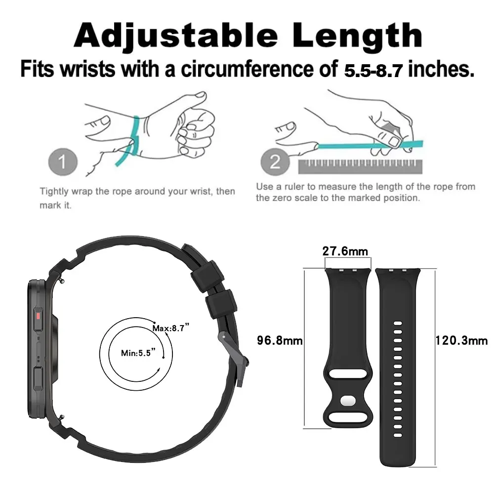 Premium Silicone Replacement Strap for Smartwatch - Sport Wristband Accessories