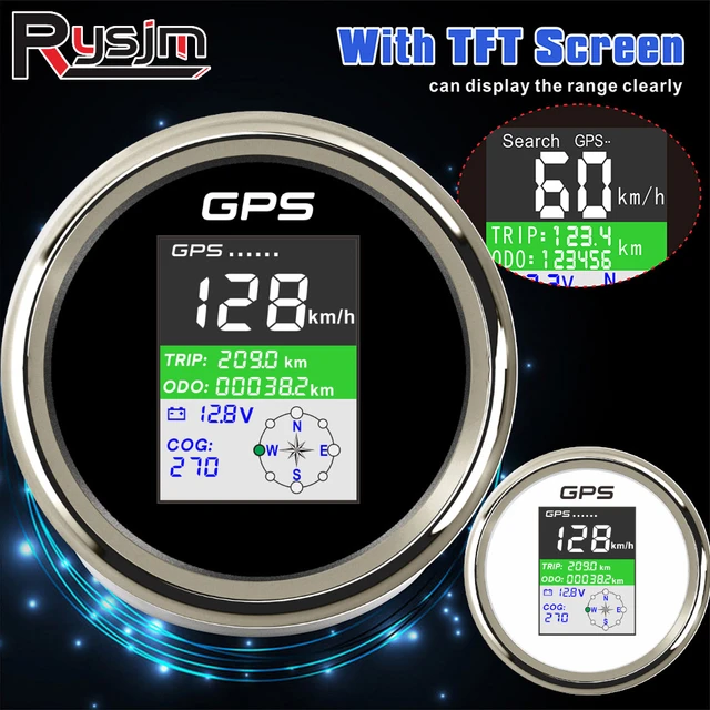 2 ''52mm GPS Lcd-computer-geschwindigkeitsmesser-grüne Digitale GPS Boot  Tacho Gauge 0 ~ 999 knoten km/h mph auto Speed Gauge GPS Antenne  Hintergrundbeleuchtung - AliExpress