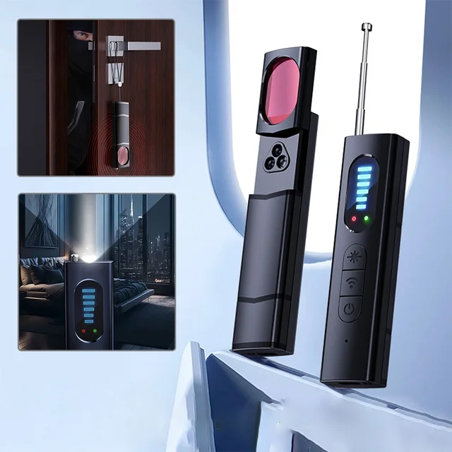 Hidden Camera Detector Anti-Spy Car GPS Tracker Listening Device Bug RF Wireless Signal Scanner Alert Gadget Security Protection 3